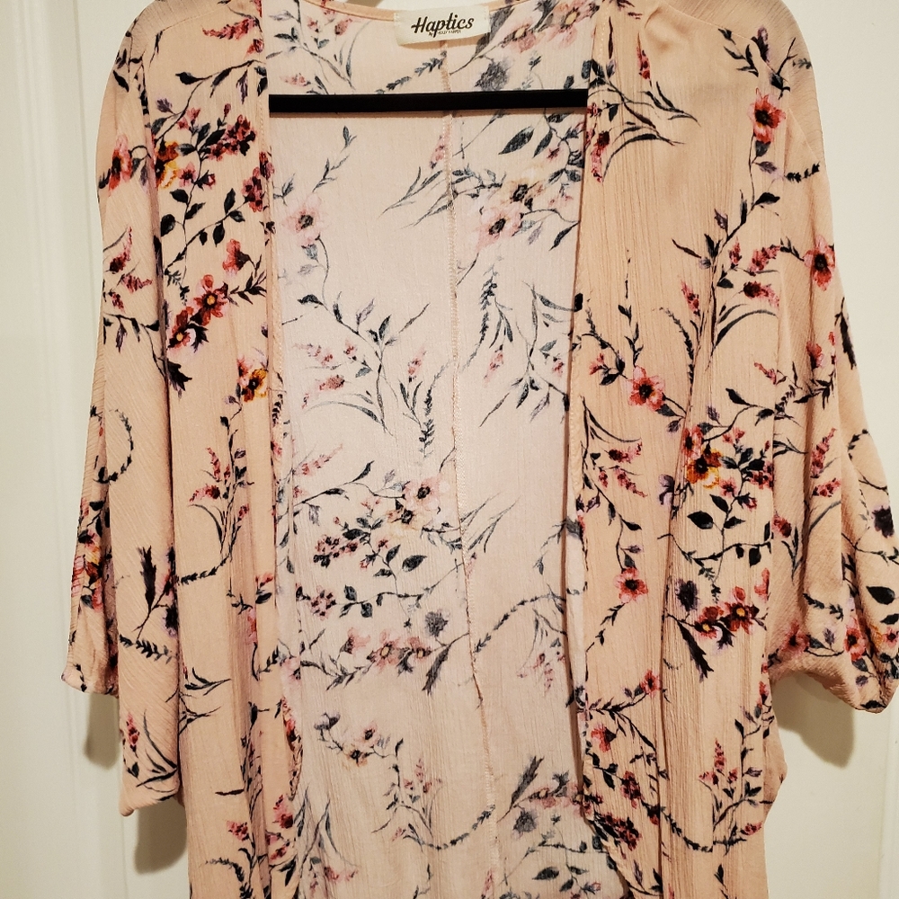 Pink Floral kimono cardigan